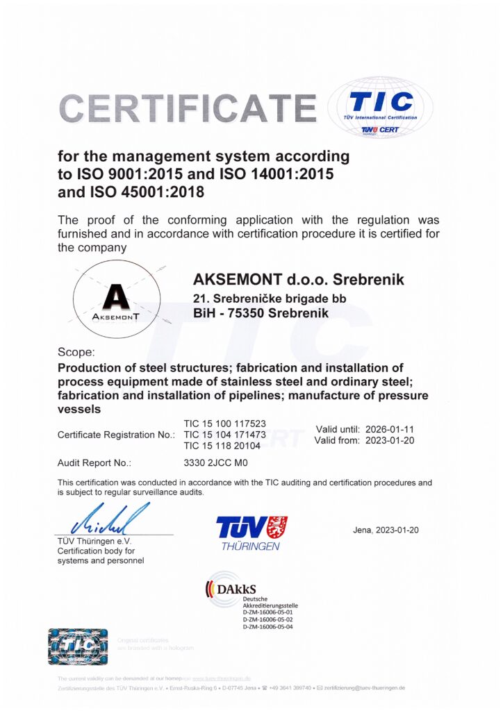 ISO 9001, ISO 45001, ISO 14001 page 0001