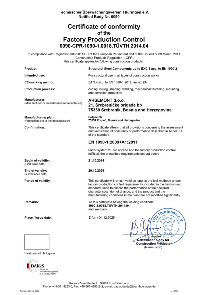 06.1 AKSEMONT doo Zertifikat EN1090 1 en images 0